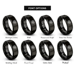 font options for inside engraving on black index contour rings