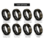 font options for inside engraving on gunmetal & black index contour rings
