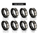 font options for inside engraving on black & gray india rings