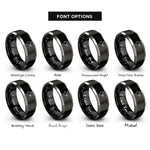 font options for inside engraving on black & grey india rings