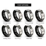 font options for inside engraving on black & grey india rings