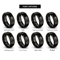 font options for inside engraving on black india rings