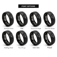 font options for inside engraving on black india rings