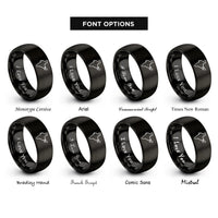 font options for inside engraving on black india rings