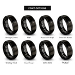 font options for inside engraving on black india rings