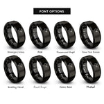 font options for inside engraving on black india rings