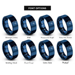 font options for inside engraving on blue india rings