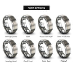 font options for inside engraving on grey india rings