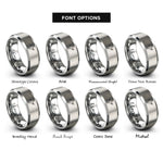 font options for inside engraving on silver india rings