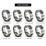 font options for inside engraving on silver india rings
