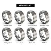 font options for inside engraving on grey india rings