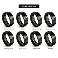 font options for inside engraving on black indianapolis motor speedway rings