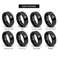 font options for inside engraving on black indianapolis motor speedway rings