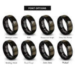 font options for inside engraving on gunmetal & black indianapolis motor speedway rings