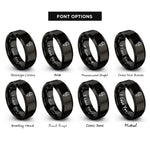 font options for inside engraving on black industrial sensor rings