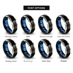font options for inside engraving on black & blue & gray indy grab rings