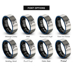font options for inside engraving on black & blue & gray indy grab rings