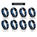 font options for inside engraving on blue & grey indy grab rings