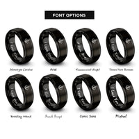 font options for inside engraving on black infinity anchor rings