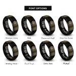 font options for inside engraving on gunmetal & black infinity circle rings