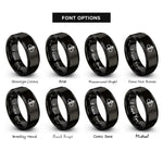 font options for inside engraving on black infinity cross rings