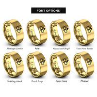 font options for inside engraving on gold infinity cross rings