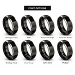 font options for inside engraving on black & silver infinity violin bow rings