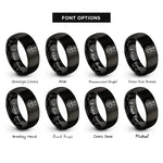 font options for inside engraving on black infinity violin bow rings
