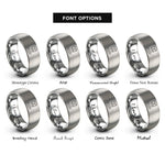font options for inside engraving on silver infrared sensor rings