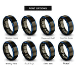 font options for inside engraving on gunmetal & blue infrared sensor rings
