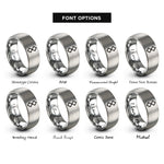 font options for inside engraving on gray ingwaz rings