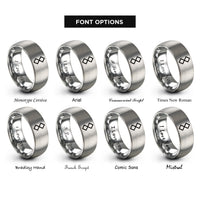 font options for inside engraving on gray ingwaz rings