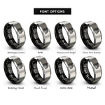 font options for inside engraving on black & gray inline 4 engine rings
