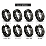 font options for inside engraving on black & grey inline 4 engine rings