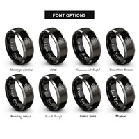 font options for inside engraving on black & grey inline 4 engine rings