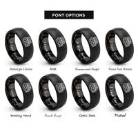 font options for inside engraving on black inline 4 engine rings