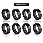 font options for inside engraving on black inline 4 engine rings