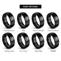 font options for inside engraving on black inline 4 engine rings