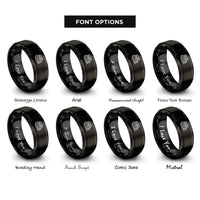 font options for inside engraving on black inline 4 engine rings
