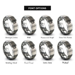 font options for inside engraving on silver inline 4 engine rings