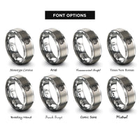 font options for inside engraving on silver inline 4 engine rings