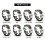 font options for inside engraving on silver inline 4 engine rings