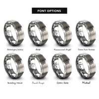 font options for inside engraving on silver inline 4 engine rings