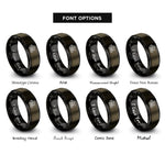 font options for inside engraving on gunmetal & black inline 4 engine rings