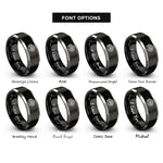 font options for inside engraving on black & grey inline 6 engine rings