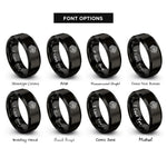 font options for inside engraving on black inline 6 engine rings