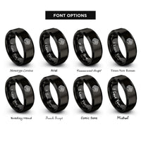 font options for inside engraving on black inline 6 engine rings