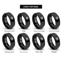 font options for inside engraving on black inline 6 engine rings