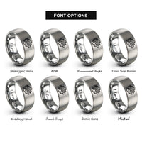 font options for inside engraving on silver inline 6 engine rings