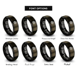 font options for inside engraving on gunmetal & black inline 6 engine rings